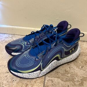 Under Armour Spawn 6 SOS Blue Men's Basketball Shoes Sneakers 3028340-400 Sz 16